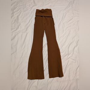 Offline by Aerie flare ribbed leggings S short Tan Brown